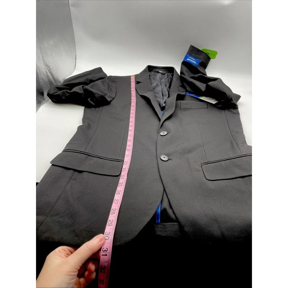 Haggar Suit Jacket Mens 38 R Black Repreve Classic Fit Smart Wash - Picture 8 of 9